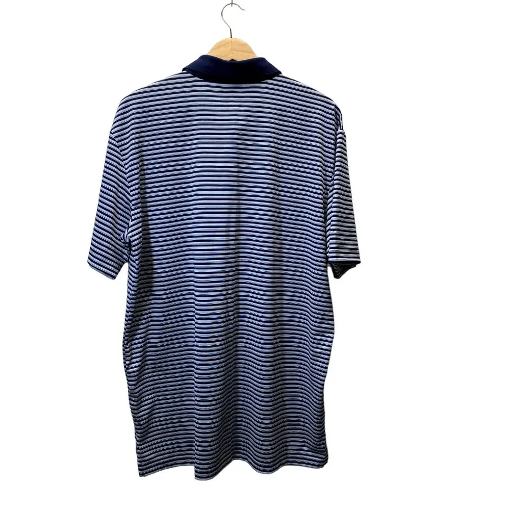 Callaway Polo Shirt Mens Large Blue White Striped Opti-Dri Performance Golf Top - Picture 9 of 9